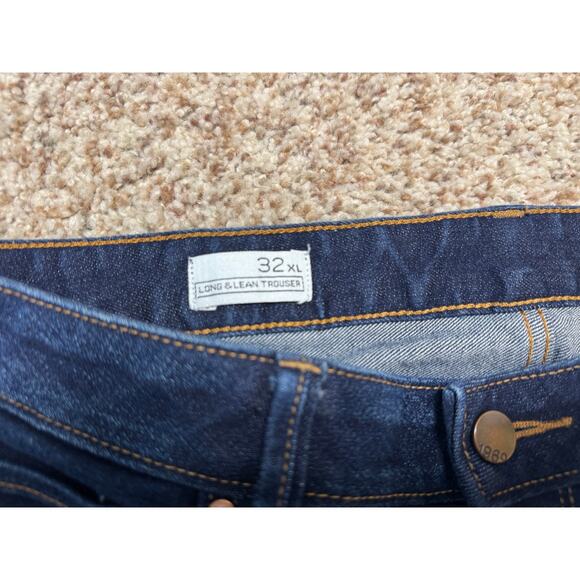 GAP 1969 Woman's Jeans/Pants size 32 XL; Long & Lean Denim Trouser; Dark Wash - Picture 4 of 12